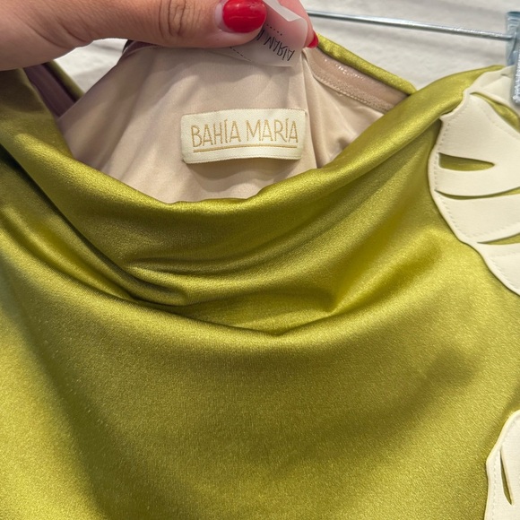 NWOT Bahia Maria Green Strapless Swimsuit with White Accents - Picture 6 of 8